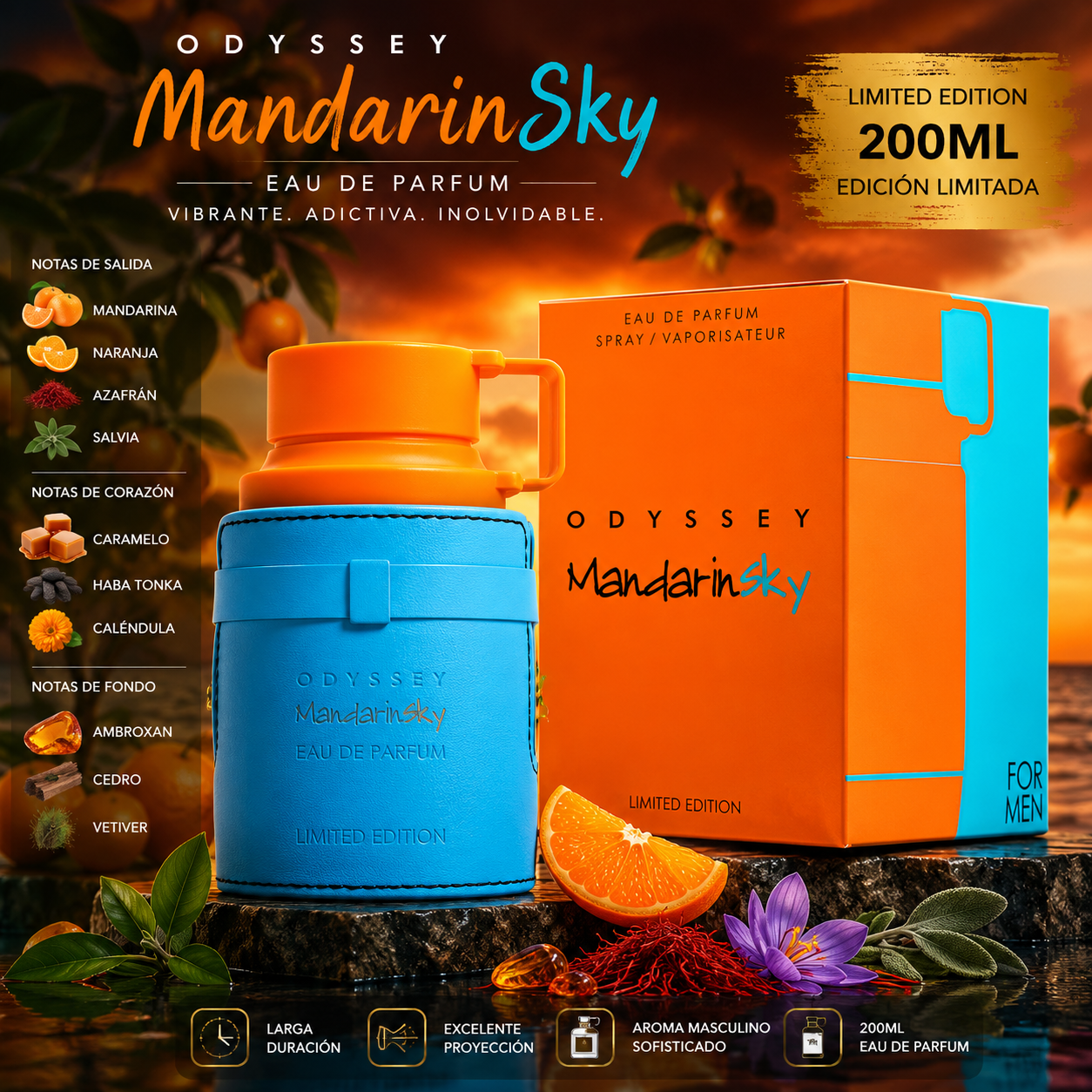Armaf Odyssey Mandarin Sky Eau de Parfum 200 ml LIMITED EDITION  | Hombre