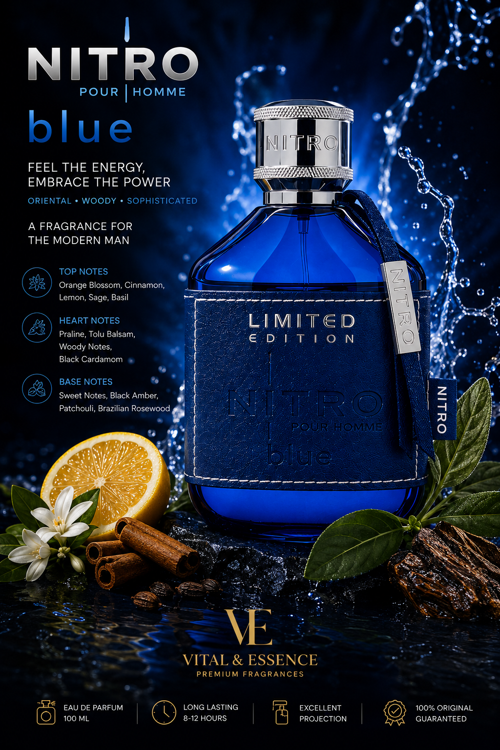Nitro Blue Pour Homme by Dumont Paris - Eau de Parfum 100ml